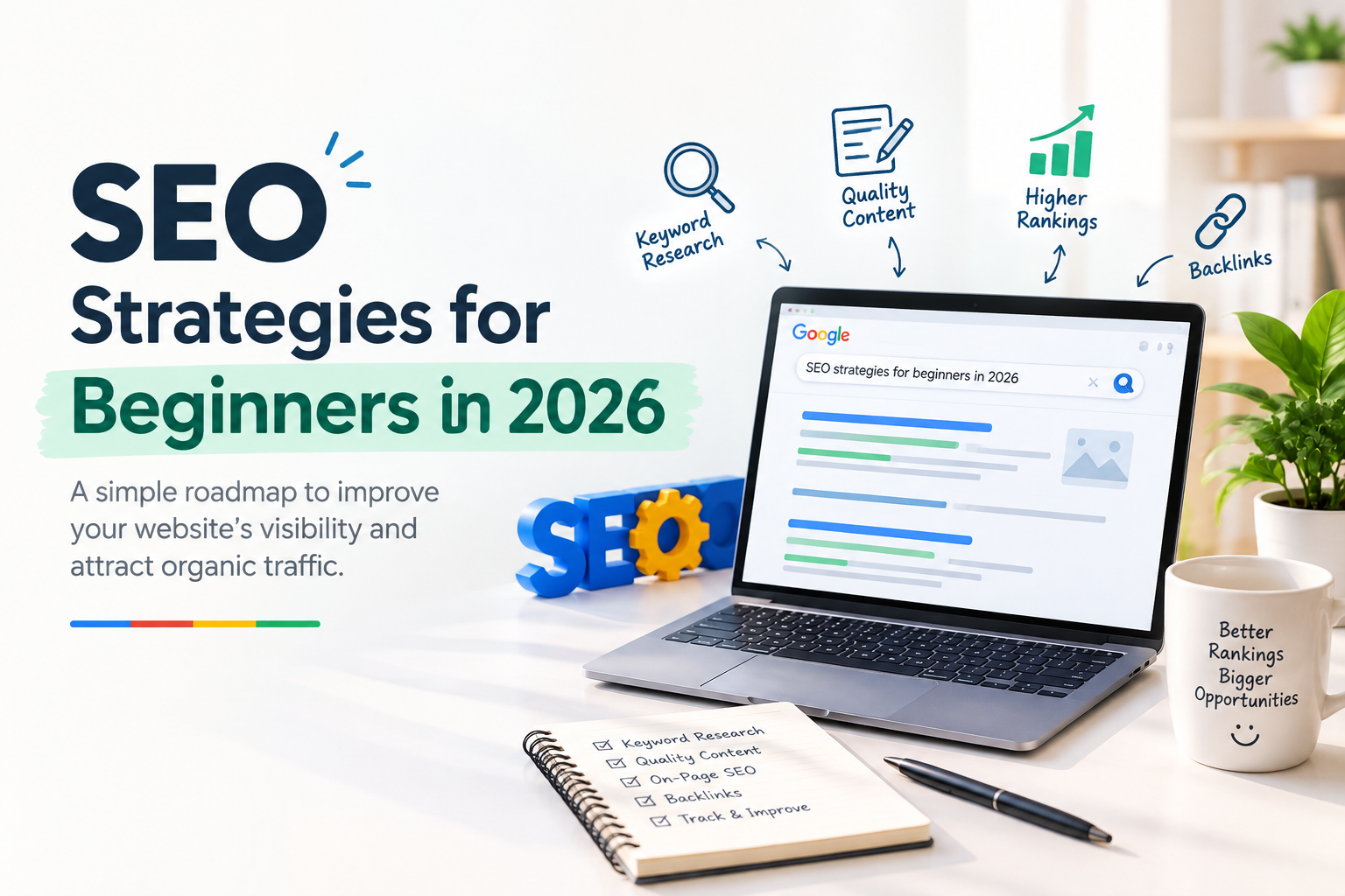 SEO strategies for beginners in 2026 to improve website visibility and organic traffic